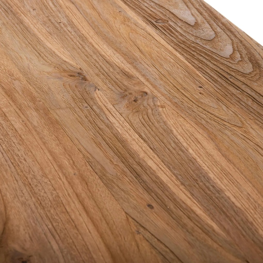Κονσόλα SHIRE C9800 Ανακυκλωμένο Ξύλο TEAK με Μαύρες Μεταλλικές Βάσεις 240x50x90Yεκ 240x50x90 εκ.