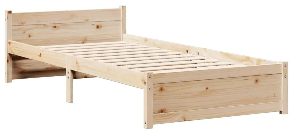 vidaXL Πλαίσιο Κρεβατιού με Κεφαλάρι 90 x 190εκ. από Μασίφ Ξύλο Πεύκου