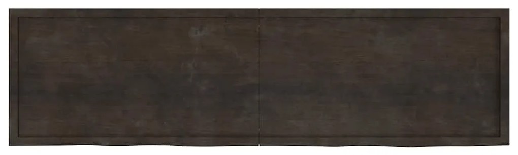 vidaXL Ράφι Τοίχου Σκούρο Καφέ 220x60x(2-6) εκ. Επεξ. Μασίφ Ξύλο Δρυός