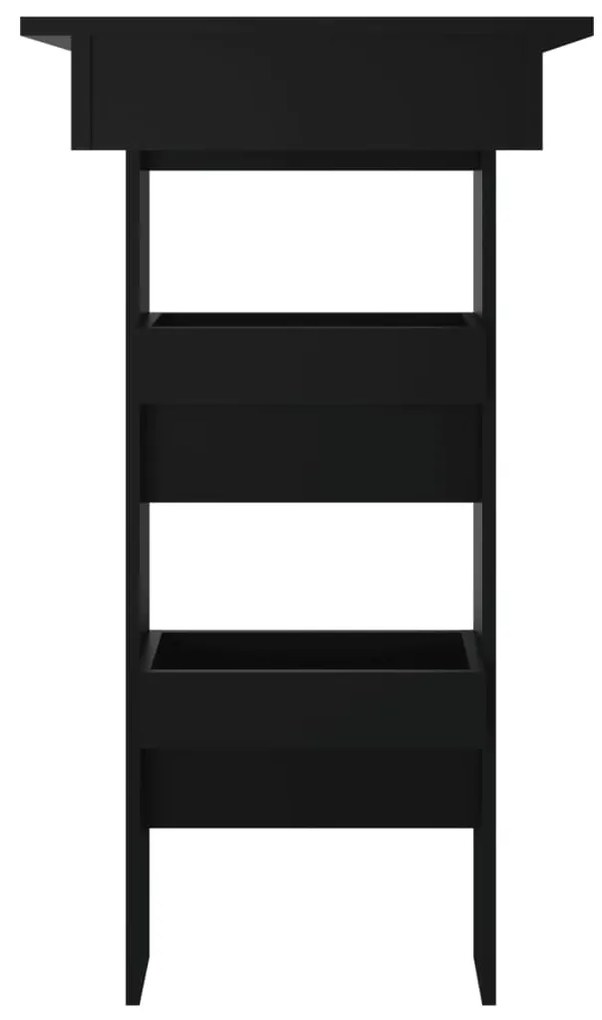 vidaXL Τραπέζι Μπαρ Τοίχου Μαύρο 102x45x103,5 εκ. από Επεξεργ. Ξύλο