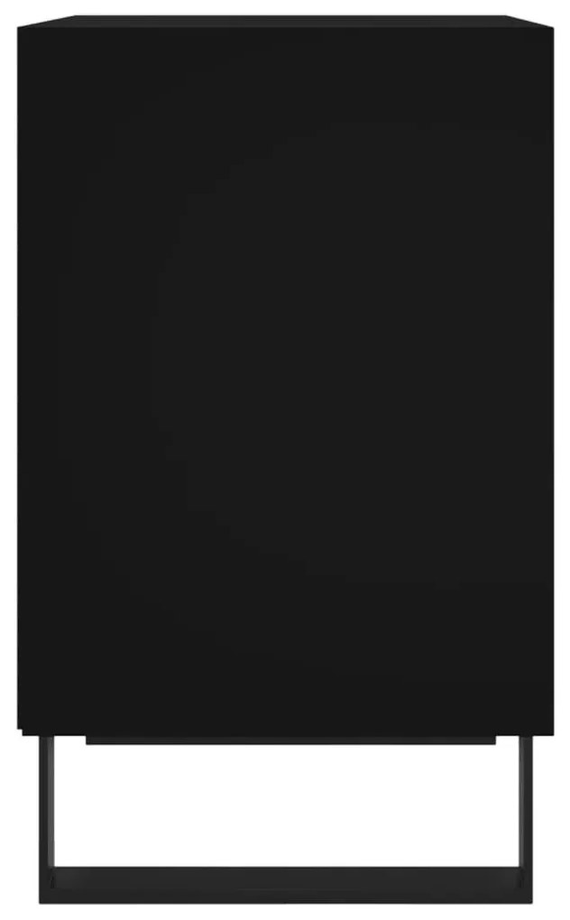 Κομοδίνα 2 τεμ. Μαύρα 40 x 30 x 50 εκ. από Επεξεργασμένο Ξύλο - Μαύρο