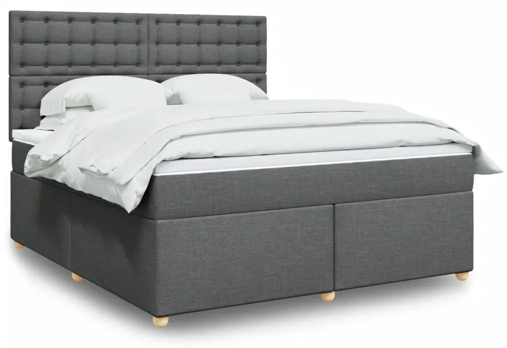 ΚΡΕΒΑΤΙ BOXSPRING ΜΕ ΣΤΡΩΜΑ ΣΚΟΥΡΟ ΓΚΡΙ 180X200 ΕΚ ΥΦΑΣΜΑΤΙΝ 3291374