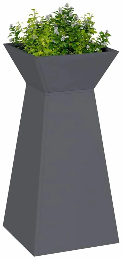 vidaXL Γλάστρα Πυλώνας 2 pcs Ανθρακί 35 x 35 x 73 εκ. Ατσάλι