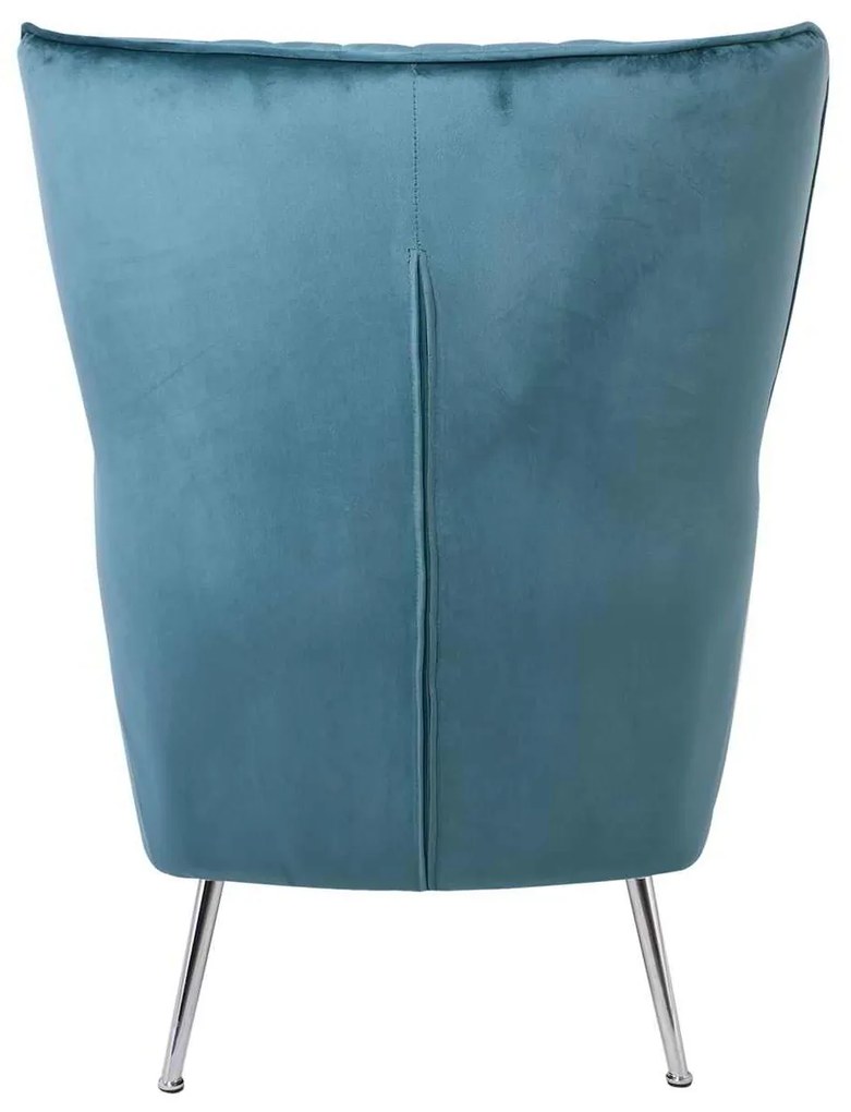 Πολυθρόνα CROMA Ύφασμα Μπλε Velure 76x80x104cm