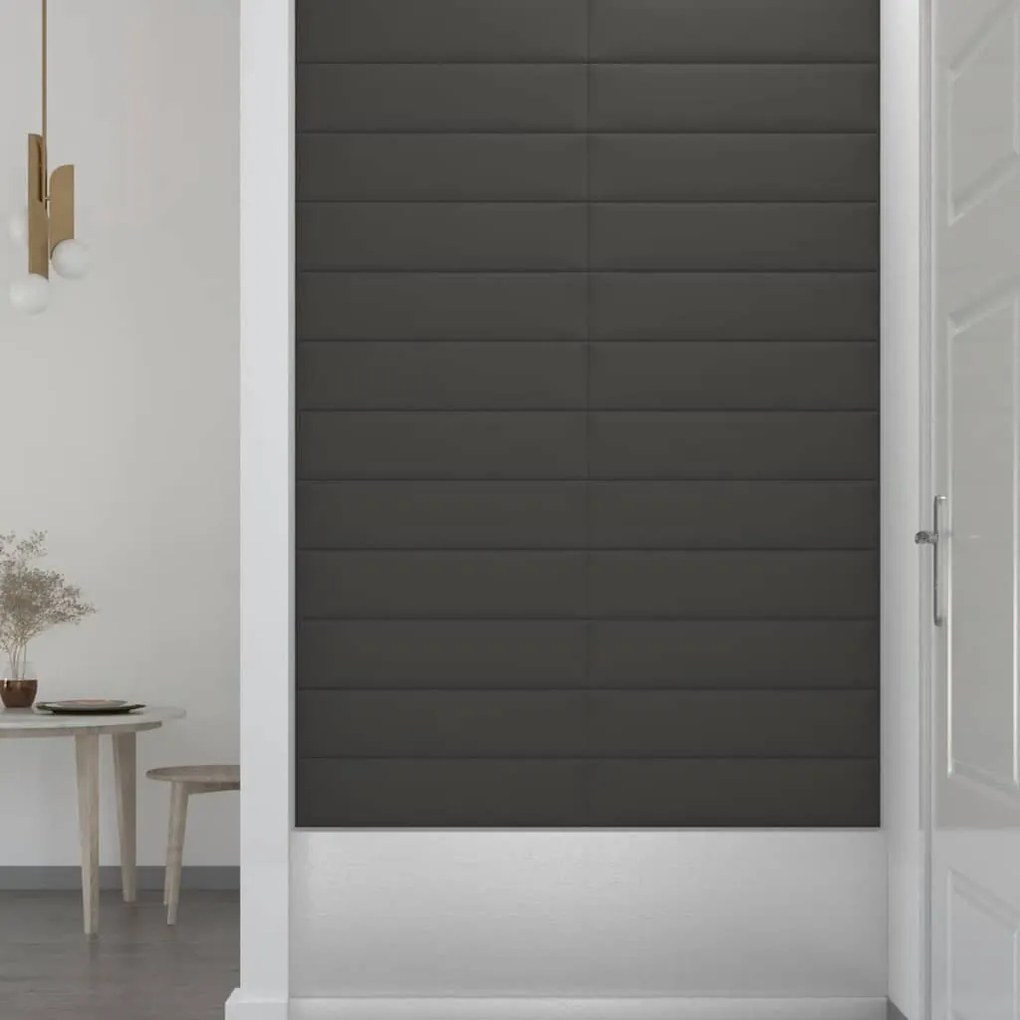 vidaXL Πάνελ Τοίχου 12 τεμ. Σκούρο Γκρι 60x15 εκ. 1,08 μ² Υφασμάτινα