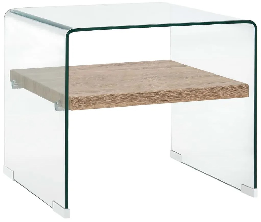 vidaXL Τραπεζάκι Σαλονιού Διάφανο 50 x 50 x 45 εκ. από Ψημένο Γυαλί