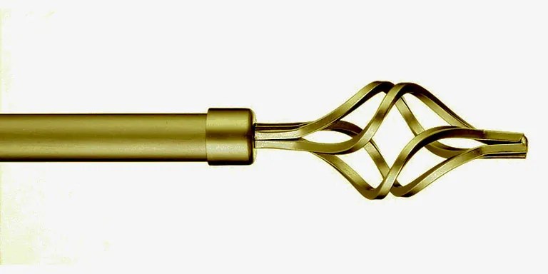Κουρτινόξυλο Φ12mm Μονό Επεκτεινόμενο 60-120cm Με Άκρα Grace Spade Bronze 720136