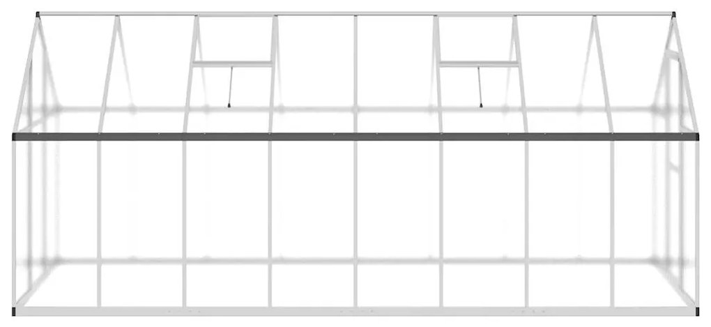 vidaXL Θερμοκήπιο με Πλαίσιο Βάσης Ασημί 445x169x195 εκ. Αλουμινίου