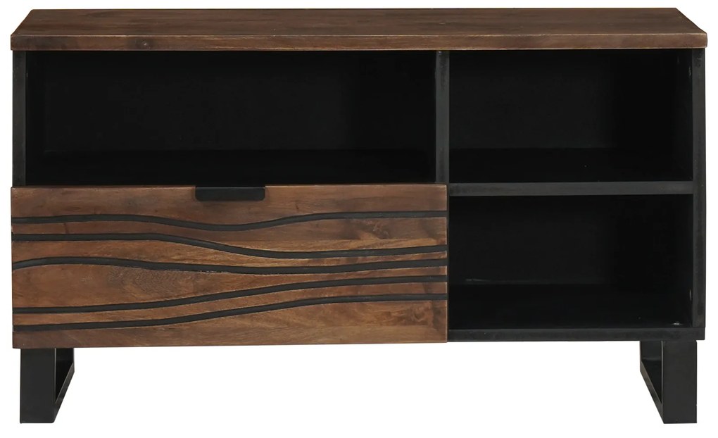 vidaXL ντουλάπα τηλεόρασης 80x33.5x46 cm από Μασίφ Ξύλο Καρυδιάς & Μένταλλο