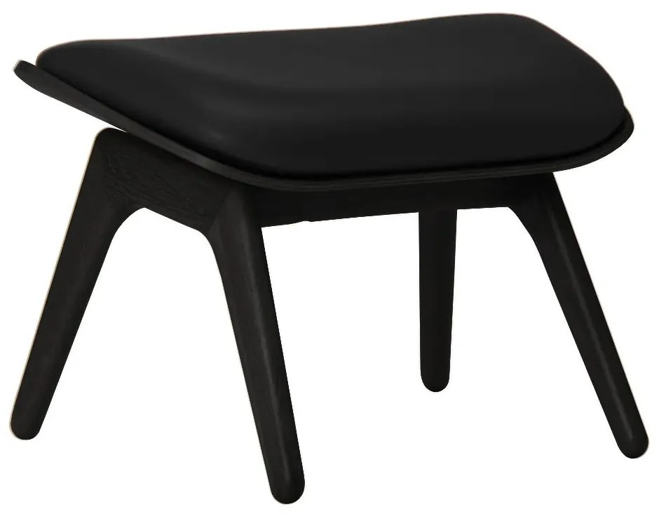 Σκαμπό The Reader Ottoman Hope Leather 5116NC5583-12N 60x46x42cm Black Oak Black