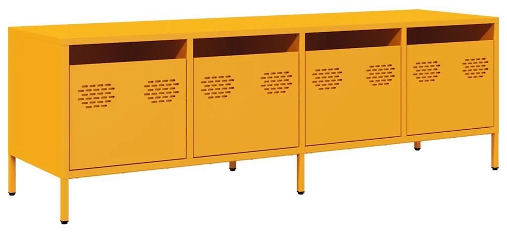 Έπιπλο Τηλεόρασης Μουσταρδί 135x39x43,5 εκ Ατσάλι Ψυχρής Έλασης - Κίτρινο