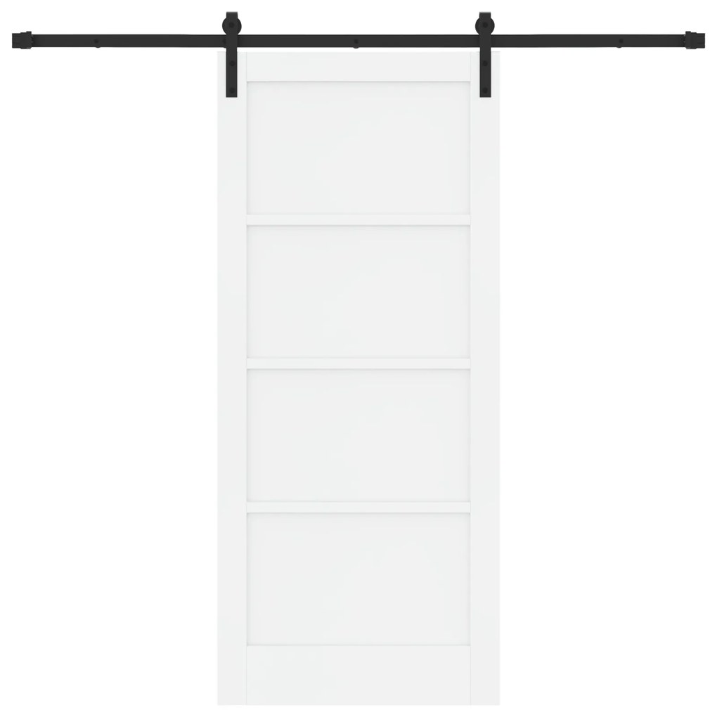 vidaXL Διαθέσιμη πόρτα με σετ υλικών λευκή 86x198.5 cm solid ξύλο πεύκου