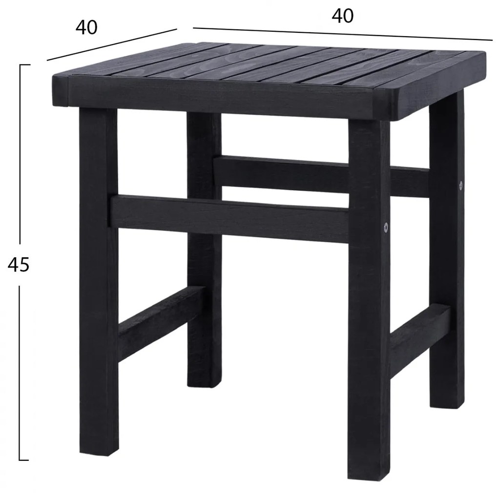 ΣΚΑΜΠΩ-ΤΡΑΠΕΖΑΚΙ ΜΑΥΡΟ KOLI 40Χ40X45Υ εκ.