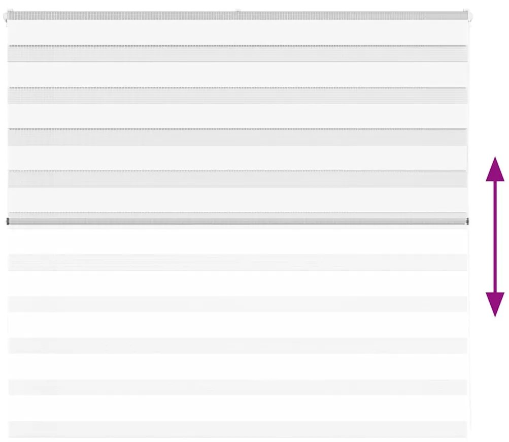 vidaXL Ζέβρα τυφλή Λευκό Πλάτος υφάσματος 160,9 εκ. Πολυεστέρας