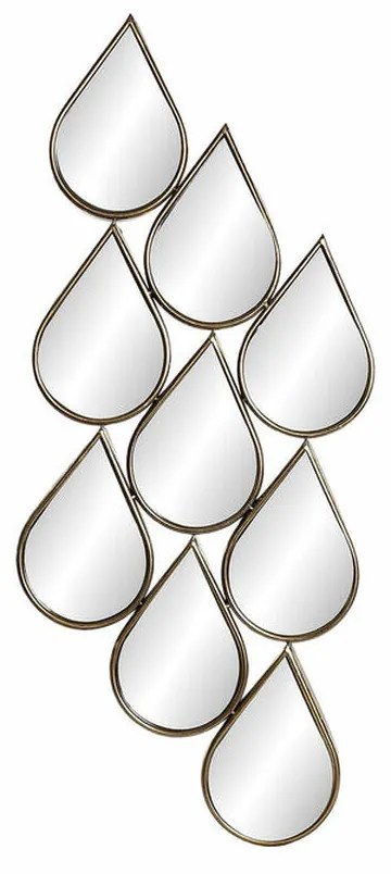 Τοίχο καθρέφτη DKD Home Decor Χρυσό Σύγχρονη Δάκρυ 40 x 2,5 x 100 cm