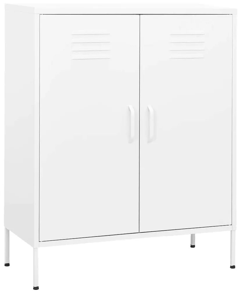 vidaXL Ντουλάπι Αποθήκευσης Λευκό 80 x 35 x 101,5 εκ. Ατσάλινο