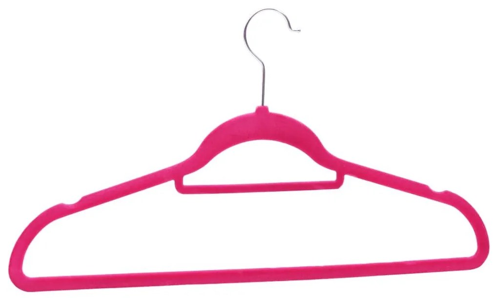 Κρεμάστρες Ρούχων Σετ 50 τεμ. Αντιολισθητικές Ροζ Βελούδο - Ροζ