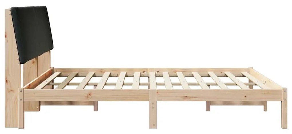 vidaXL Σκελετός Κρεβατιού με κεφαλάρι Καφέ και μαύρο 200 x 200 cm