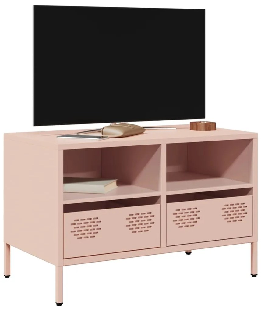 vidaXL Έπιπλο Τηλεόρασης Ροζ 68 x 39 x 43,5 εκ. Χάλυβας Ψυχρής Έλασης