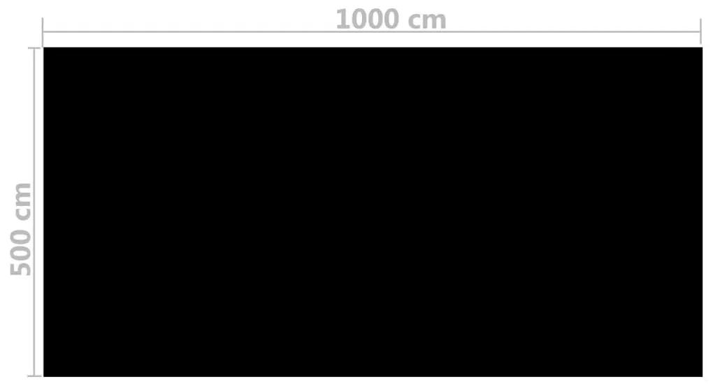Ορθογώνιο Ισοθερμικό Κάλυμμα Πισίνας 10x5m Μαύρο - Μαύρο