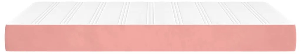 vidaXL Στρώμα με Pocket Springs Ροζ 120x200x20 εκ. Βελούδινο