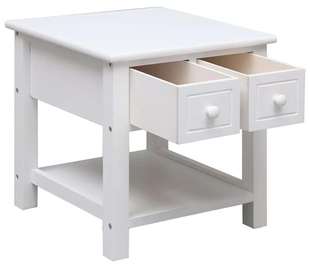 Τραπέζι Βοηθητικό Λευκό 40 x 40 x 40 εκ. από Ξύλο Παυλώνιας - Λευκό