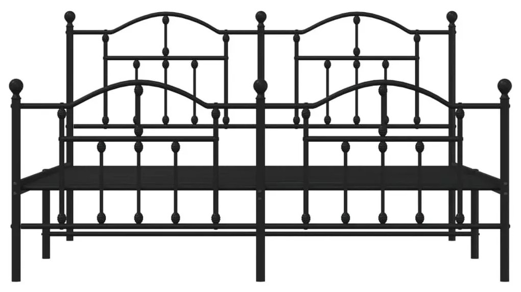 Πλαίσιο Κρεβατιού Χωρ. Στρώμα&amp;Ποδαρικό Μαύρο 160x200εκ. Μέταλλο - Μαύρο