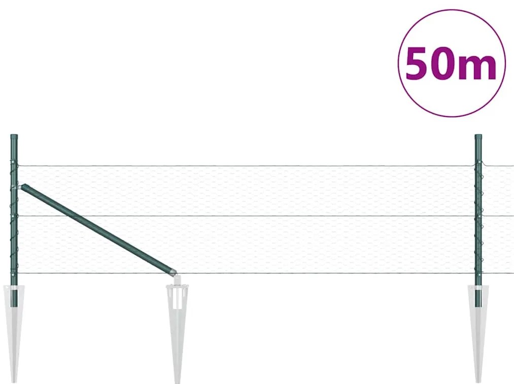 vidaXL Πράσινος Εξαγωνικός Φράκτης  0.4x50 μ από Ατσάλι