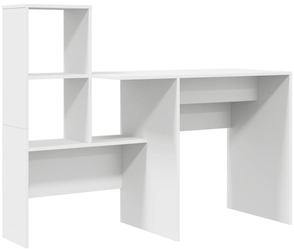 vidaXL Γραφείο Λευκό 131.5 x 50 x 106.5 εκ. Επεξεργασμένο ξύλο