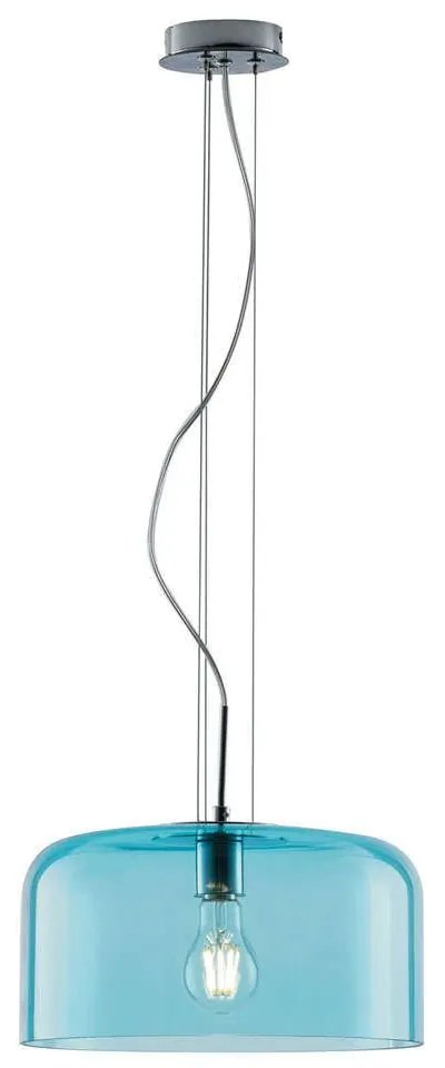 Φωτιστικό Οροφής Gibus I-GIBUS-S35 BLU 1xE27 Φ35cm 150cm Blue Luce Ambiente Design Glass