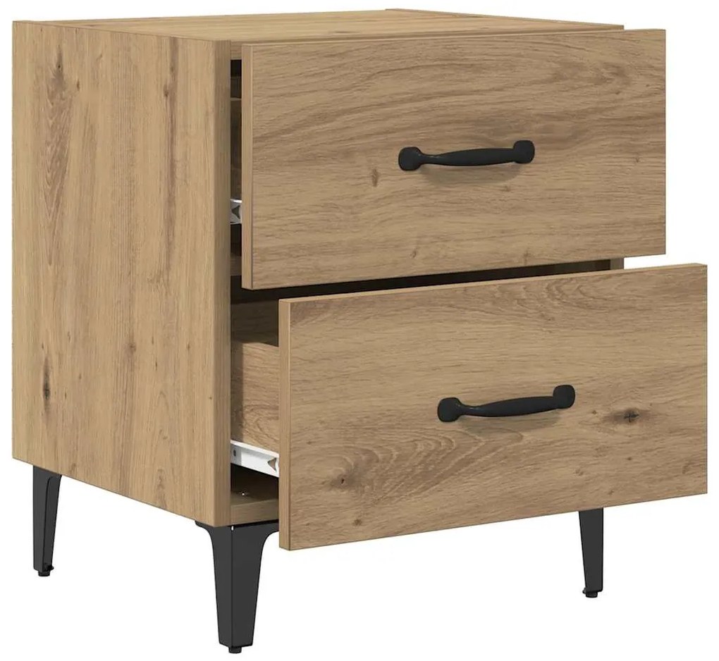 vidaXL Ντουλάπι κρεβατιού 2 pcs artisan δρυς 40 x 35 x 47.5 εκ