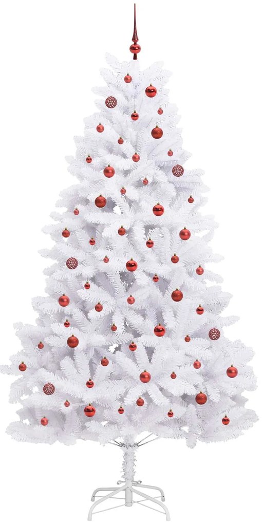 vidaXL Τεχνητό Χριστουγεννιάτικο Δέντρο με Άξονα με βάση Λευκό 240 cm