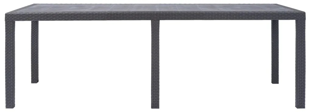vidaXL Τραπέζι Κήπου Καφέ με Εμφάνιση Ρατάν 220x90x72 εκ. Πλαστικό