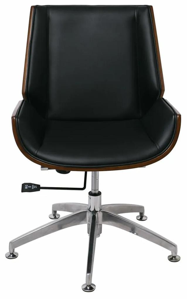 Καρέκλα γραφείου Mesa 421, Καρυδί, Μαύρο, 82x65x66cm, 23 kg, Χωρίς μπράτσα, Χωρίς ρόδες, Μηχανισμός καρέκλας: Κλίση | Epipla1.gr