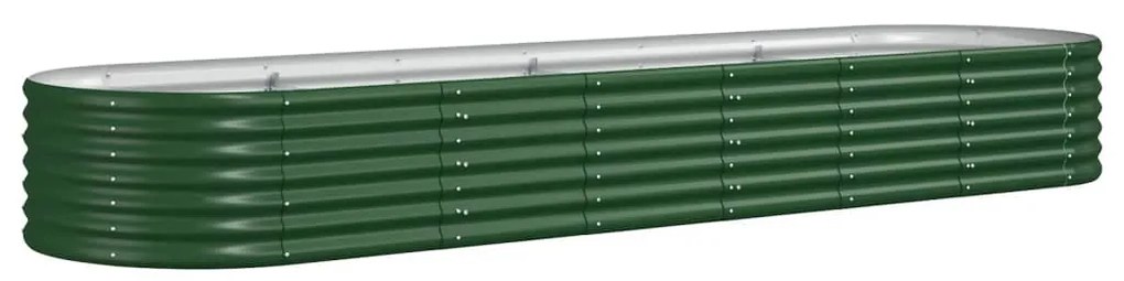 vidaXL Ζαρντινιέρα Πράσινη 296x80x36 εκ Γαλβανισμένος χάλυβας