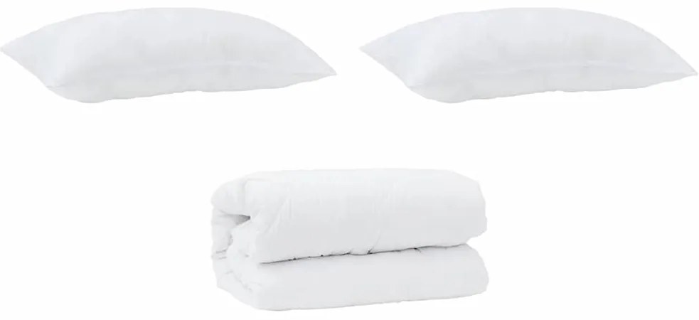 vidaXL Πάπλωμα Άλλο με μαξιλάρι 3 pcs Λευκό 240 x 200 cm Μικροΐνες
