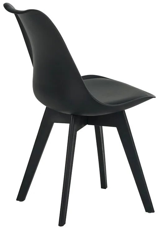 Καρέκλα Gaston I PP-PU σε μαύρη απόχρωση 48.5x53.5x81.5εκ. 48.5x53.5x81.5 εκ.