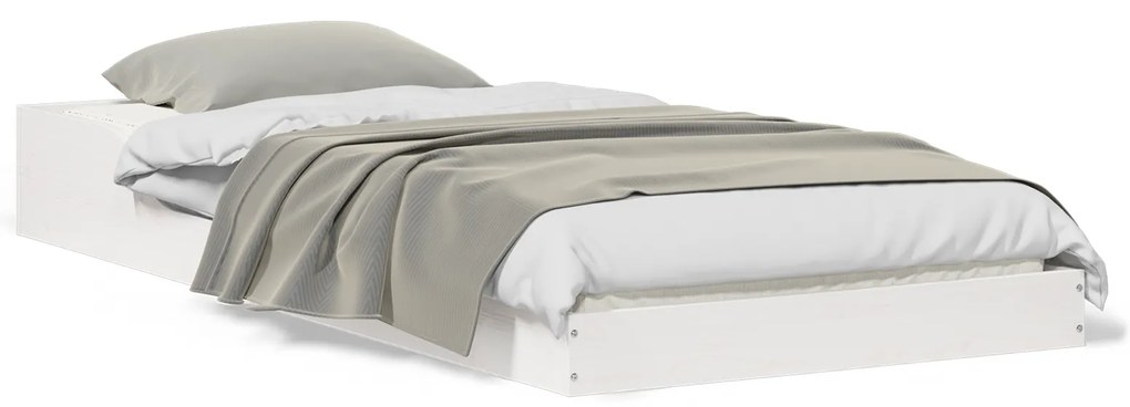 vidaXL Σκελετός Κρεβατιού Λευκό 90 x 200 cm Μασίφ ξύλο πεύκου