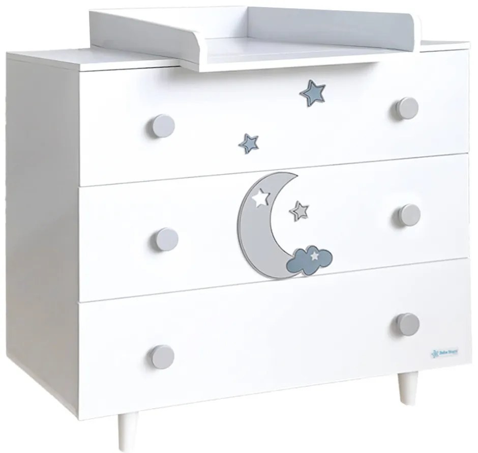 Παιδική Συρταριέρα - Αλλαξιέρα (90x53x85) Bebe Stars Azure White 450-12