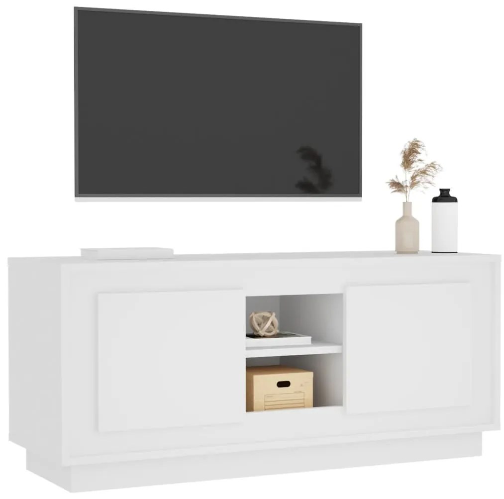 vidaXL Έπιπλο Τηλεόρασης Λευκό 102x35x45 εκ. από Επεξεργασμένο Ξύλο