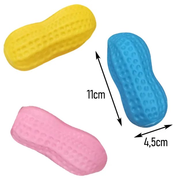 Παιχνίδι Σκύλου Λαστιχένιο Φυστίκι 11cm - Rubber Dog Toy Peanut