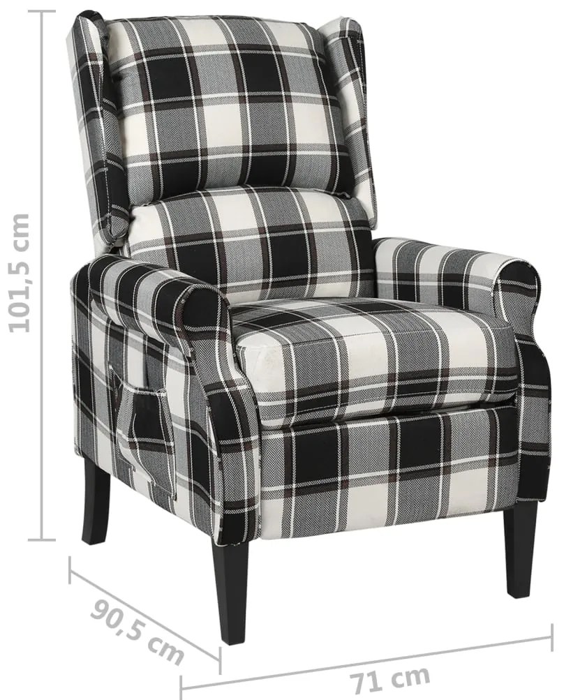 vidaXL Πολυθρόνα Ανακλινόμενη Πολύχρωμη Υφασμάτινη