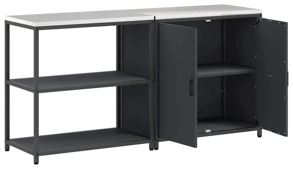 vidaXL Σετ Αποθήκευσης Κουζίνας 2 pcs Ανθρακί Ψυχρής έλασης χάλυβας