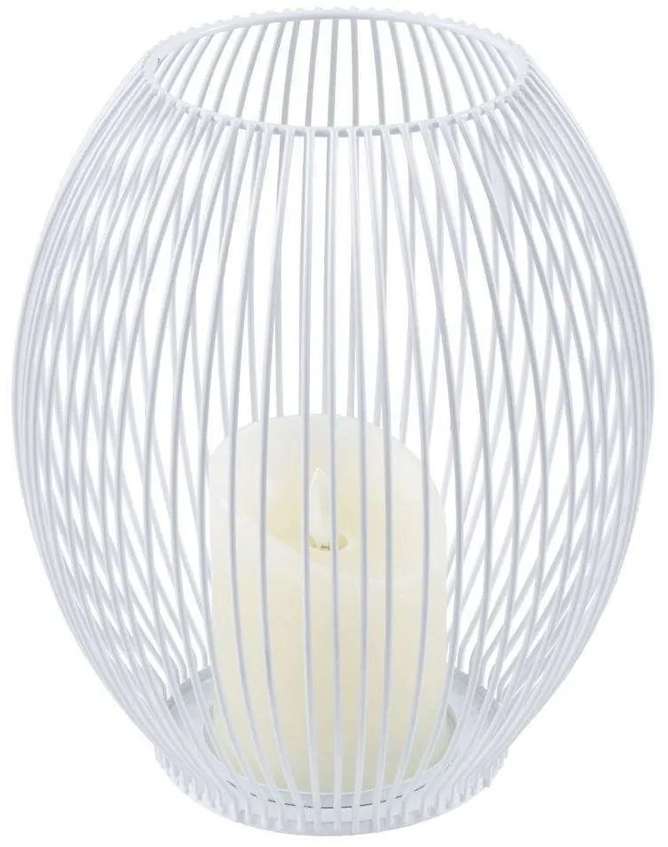Φανάρι Με Διακοσμητικό Κερί Candle Led 76492 Φ19x24cm Με Μπαταρία &amp; Χειριστήριο Dimmable 2700K White Aluminium