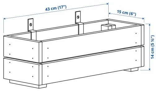 STJÄRNANIS ζαρντινιέρα/βαμμένο/εξωτερικού χώρου, 43x15 cm 405.356.27