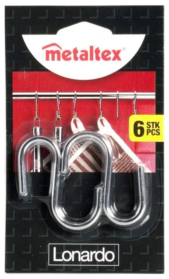 Γάντζος για κρέμασμα Metaltex Lonardo Chrome Μέταλλο 6,5 cm 6 Τεμάχια