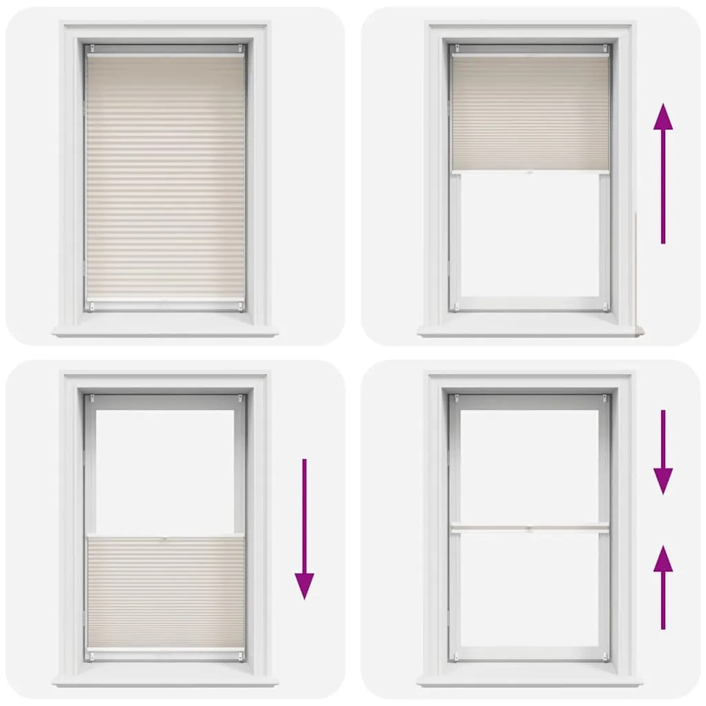 vidaXL Πλισέ ρόλερ σκίασης 70x125cm Κρεμ
