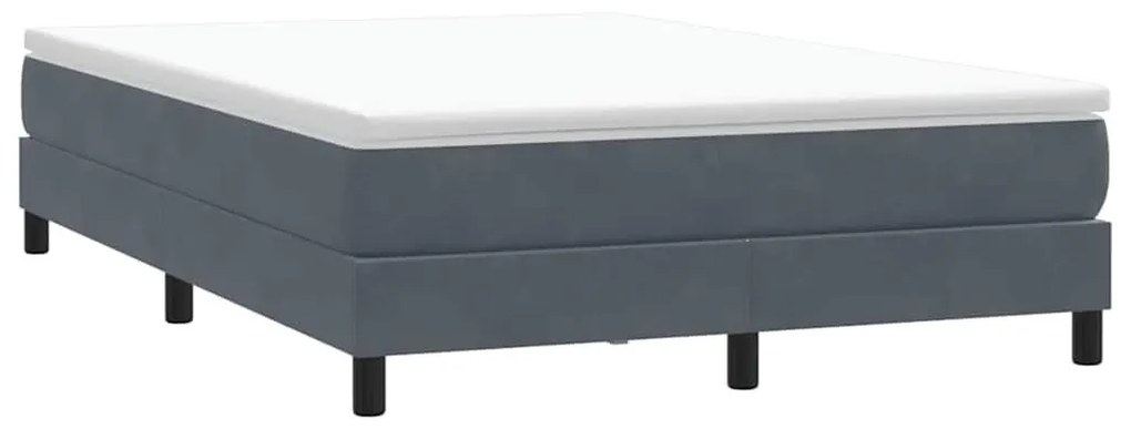 BOX SPRING ΚΡΕΒΑΤΙ ΧΩΡΙΣ ΣΤΡΩΜΑ ΣΚΟΥΡΟ ΓΚΡΙ ΒΕΛΟΥΔΙΝΟ 3315832