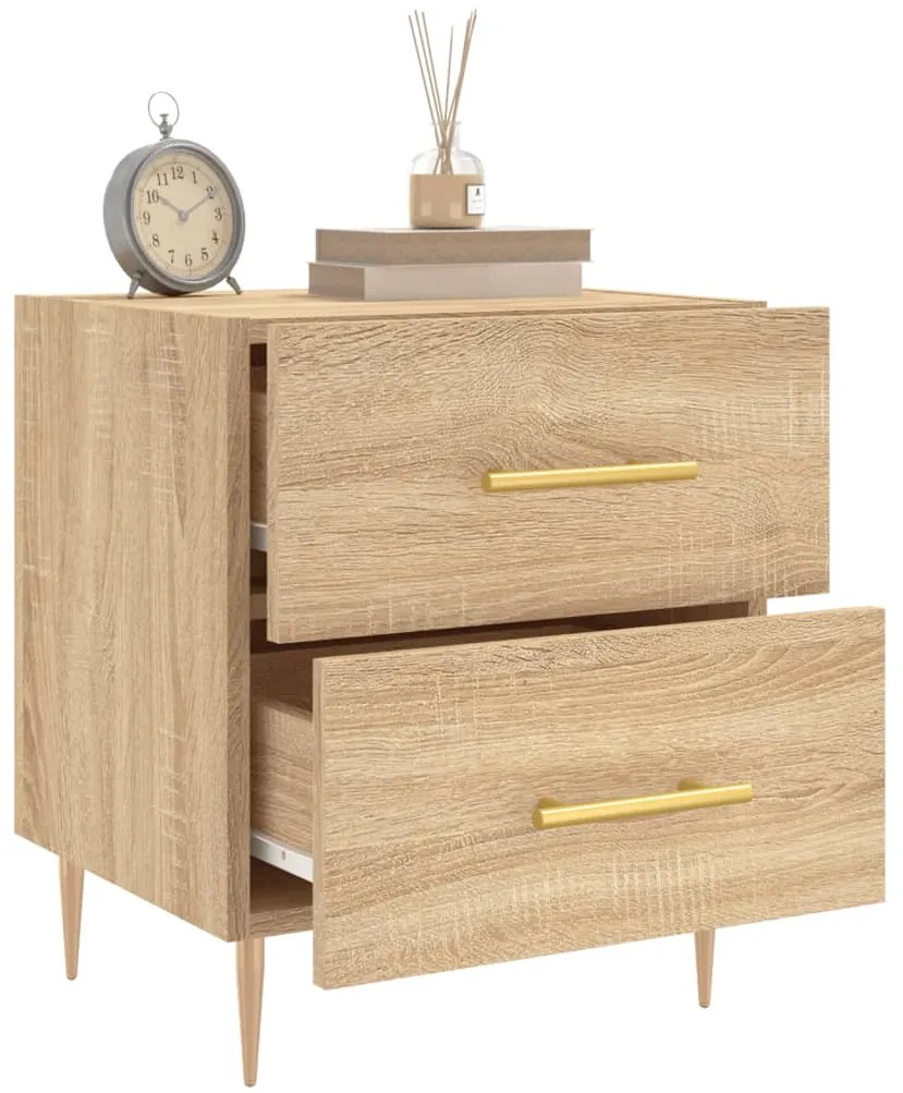 vidaXL Κομοδίνα 2 τεμ. Sonoma Δρυς 40 x 35 x 47,5 εκ. Επεξεργ. Ξύλο