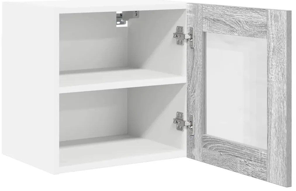 vidaXL Κρεμαστό ντουλάπι με πόρτα 2 pcs Γκρίζο Σονομα 40 x 31 x 40 εκ.